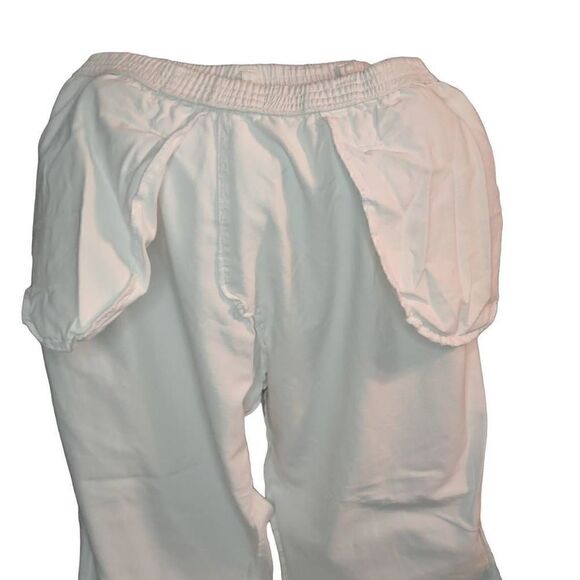 AU Cotton Women's High Rise Elastic Waistband Mom Jeans White Small Petite - Picture 5 of 13